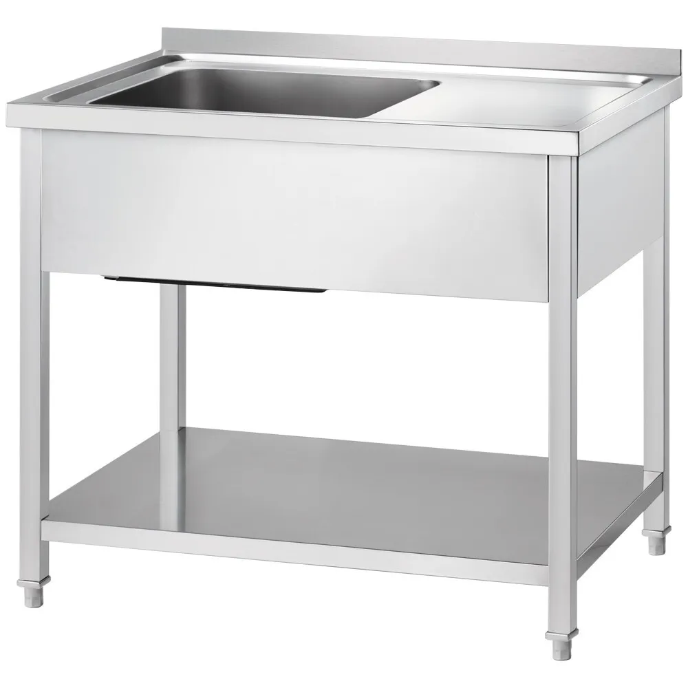 Stainless steel table with sink and shelf GREDIL 674126