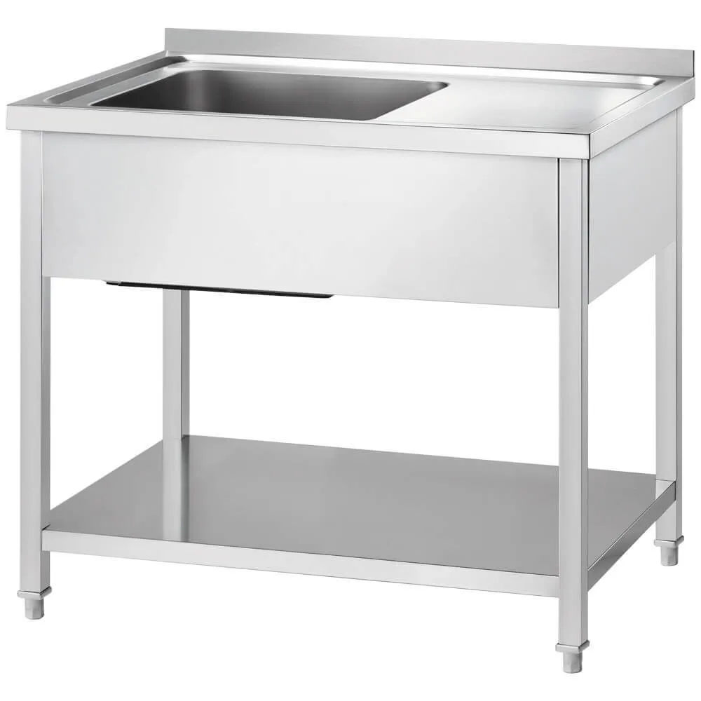 Stainless steel table with sink and shelf GREDIL 674126