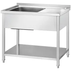 Stainless steel table with sink and shelf GREDIL 674127