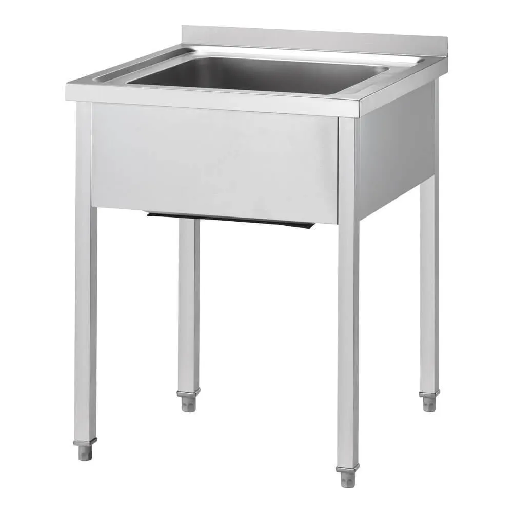 Stainless steel table with a single sink without shelf GREDIL 673466