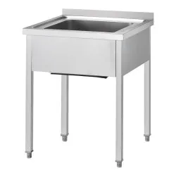 Stainless steel table with a single sink without shelf GREDIL 673466