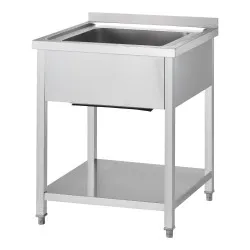 Stainless steel table with sink and shelf GREDIL 674066