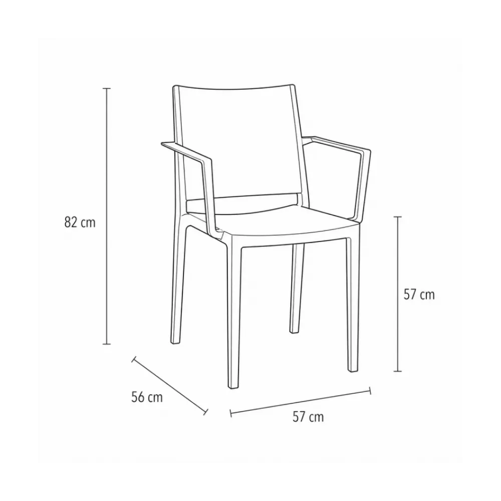 Terrace chair BHS-HoReCa KKA/GOMERA.FULL.GRAND.121/TI/STM