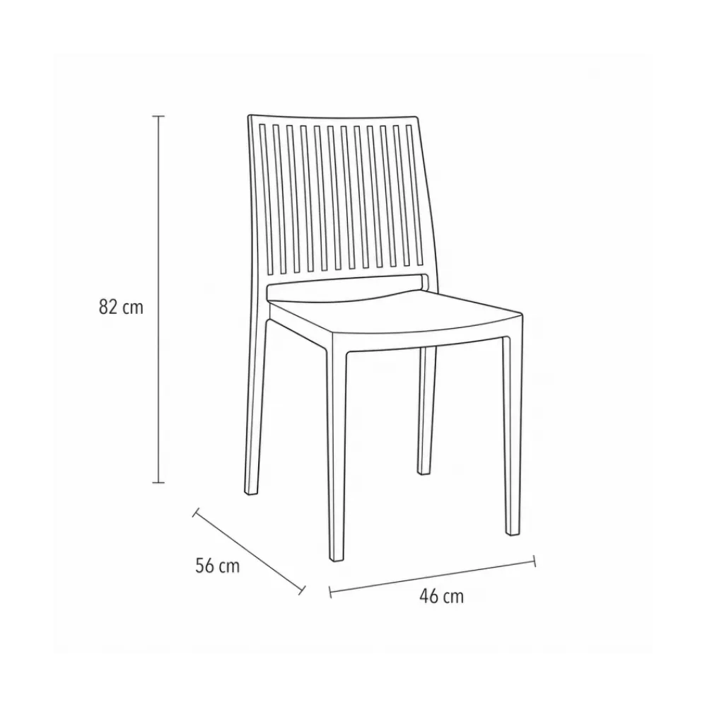Terrace chair BHS-HoReCa KKA/GOMERA.STRIPES.215/TI/STM