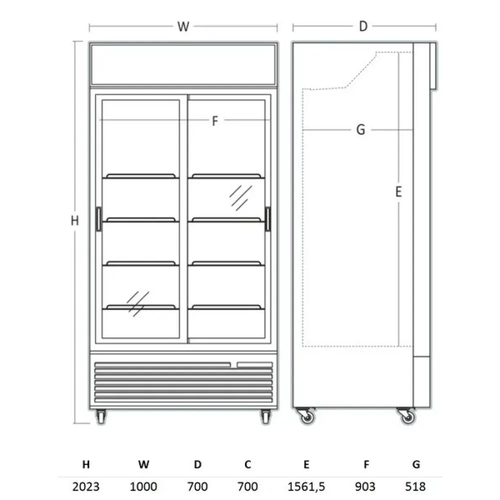 Refrigerated display cabinet SCANDOMESTIC 263111DCC802BWSLD