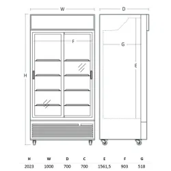 Refrigerated display cabinet SCANDOMESTIC 263111DCC802BWSLD