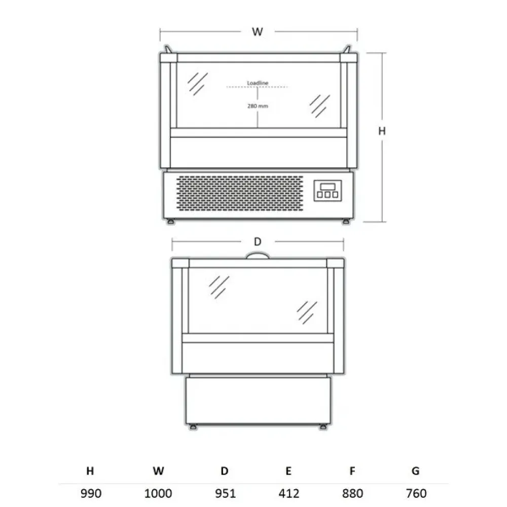 Horizontal impulse display cabinet SCANDOMESTIC 673113IMC1000BD