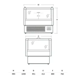 Horizontal impulse display cabinet SCANDOMESTIC 673113IMC1000BD