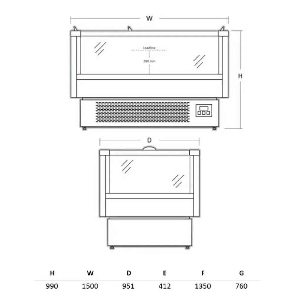 Horizontal impulse display cabinet SCANDOMESTIC 673113IMC1500BD