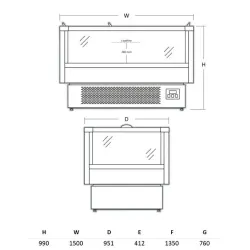 Horizontal impulse display cabinet SCANDOMESTIC 673113IMC1500BD