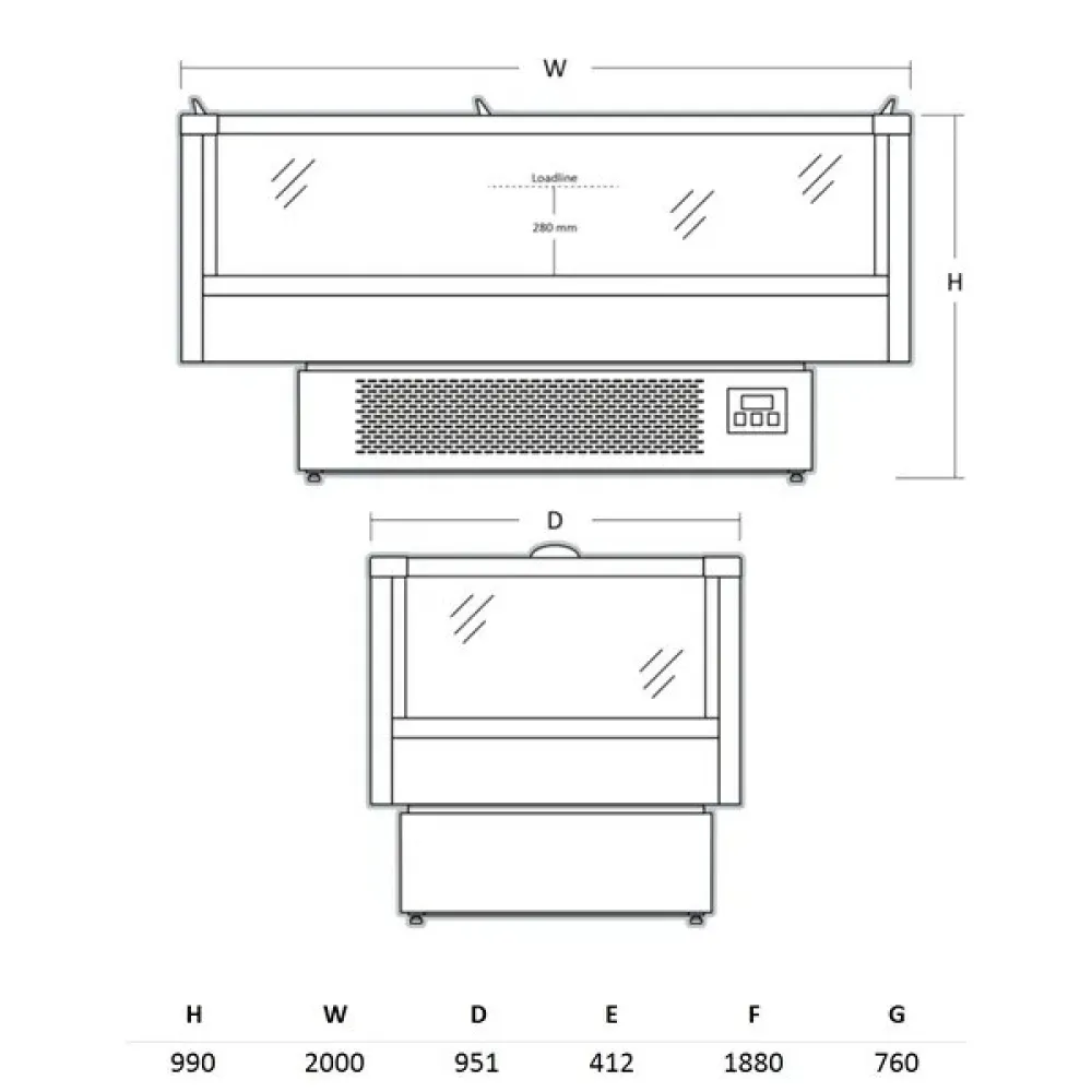 Horizontal impulse display cabinet SCANDOMESTIC 673113IMC2000BD