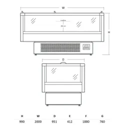 Horizontal impulse display cabinet SCANDOMESTIC 673113IMC2000BD