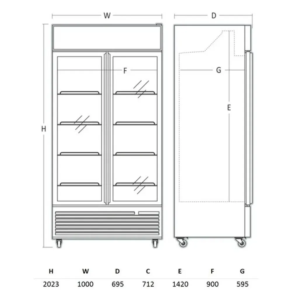 Refrigerated display cabinet SCANDOMESTIC 263111DCC802BWD
