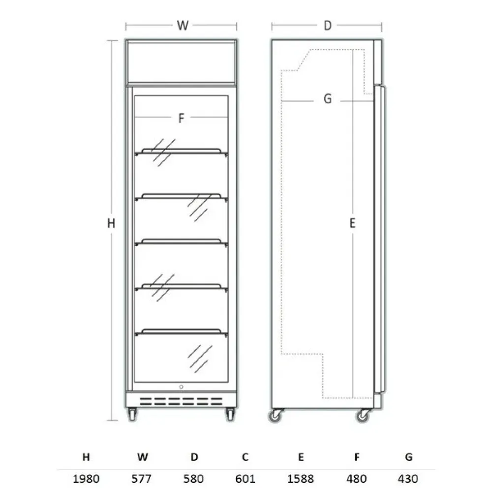 Refrigerated display cabinet SCANDOMESTIC 263111DCC420BWD