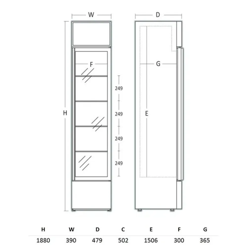 Refrigerated display cabinet SCANDOMESTIC 263111DCC217BWD