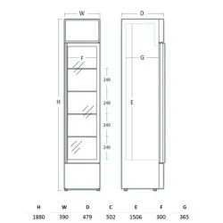 Refrigerated display cabinet SCANDOMESTIC 263111DCC217BWD