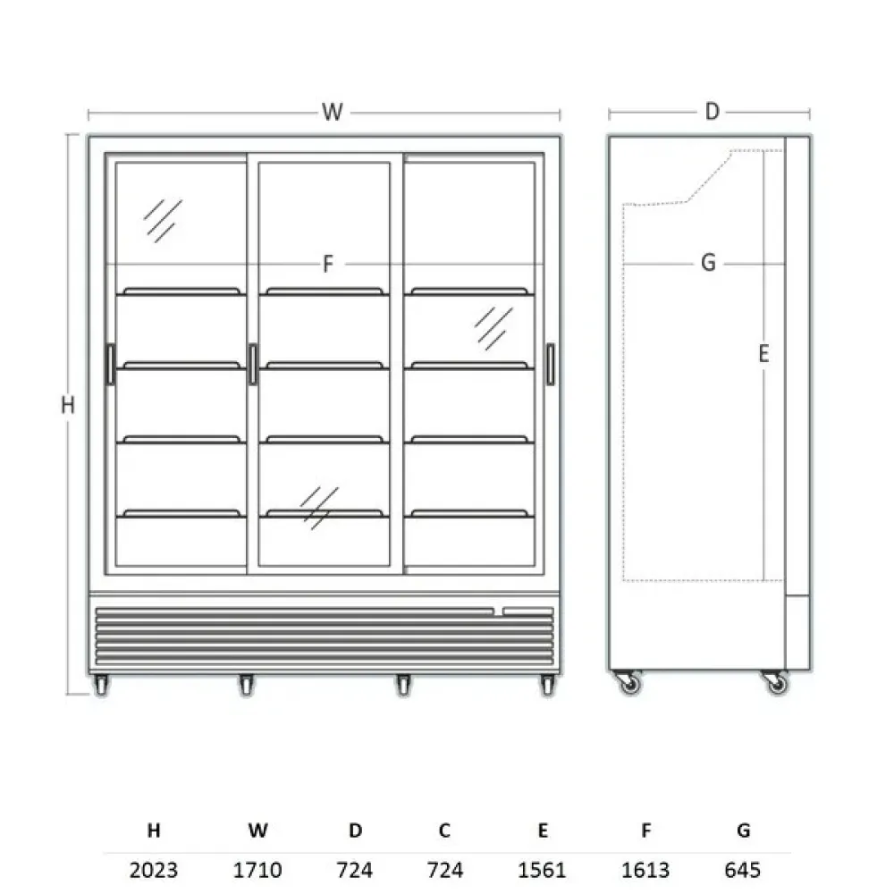 Refrigerated display cabinet SCANDOMESTIC 263111DC1500BSLD