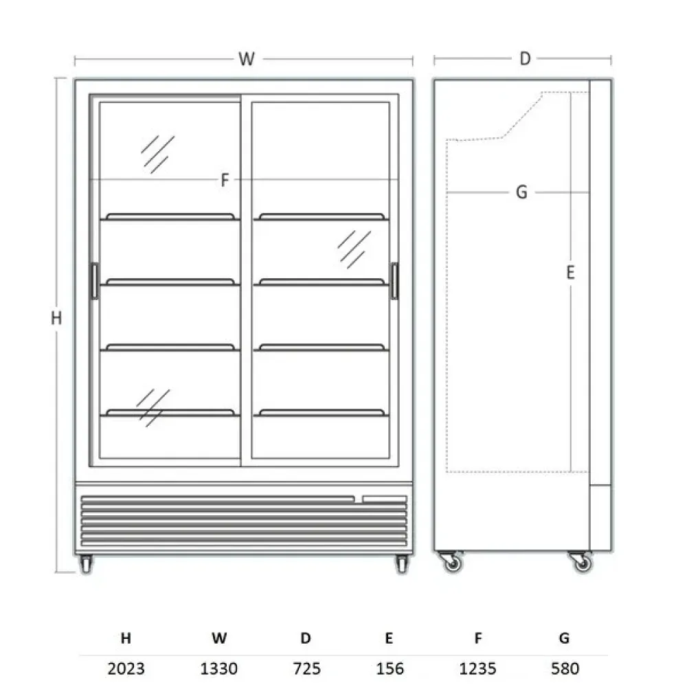 Refrigerated display cabinet SCANDOMESTIC 263111DC1300BSLD