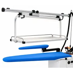 Sliding trolley with light for ironing table