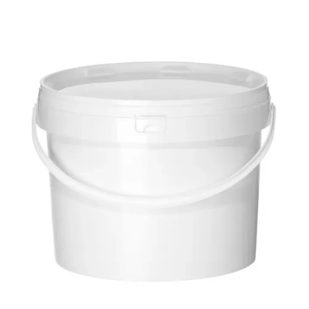 Polypropylene bucket with lid, 11.3 L, white