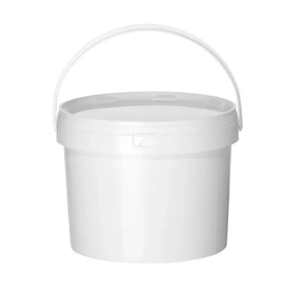 Polypropylene bucket with lid, 11.3 L, white