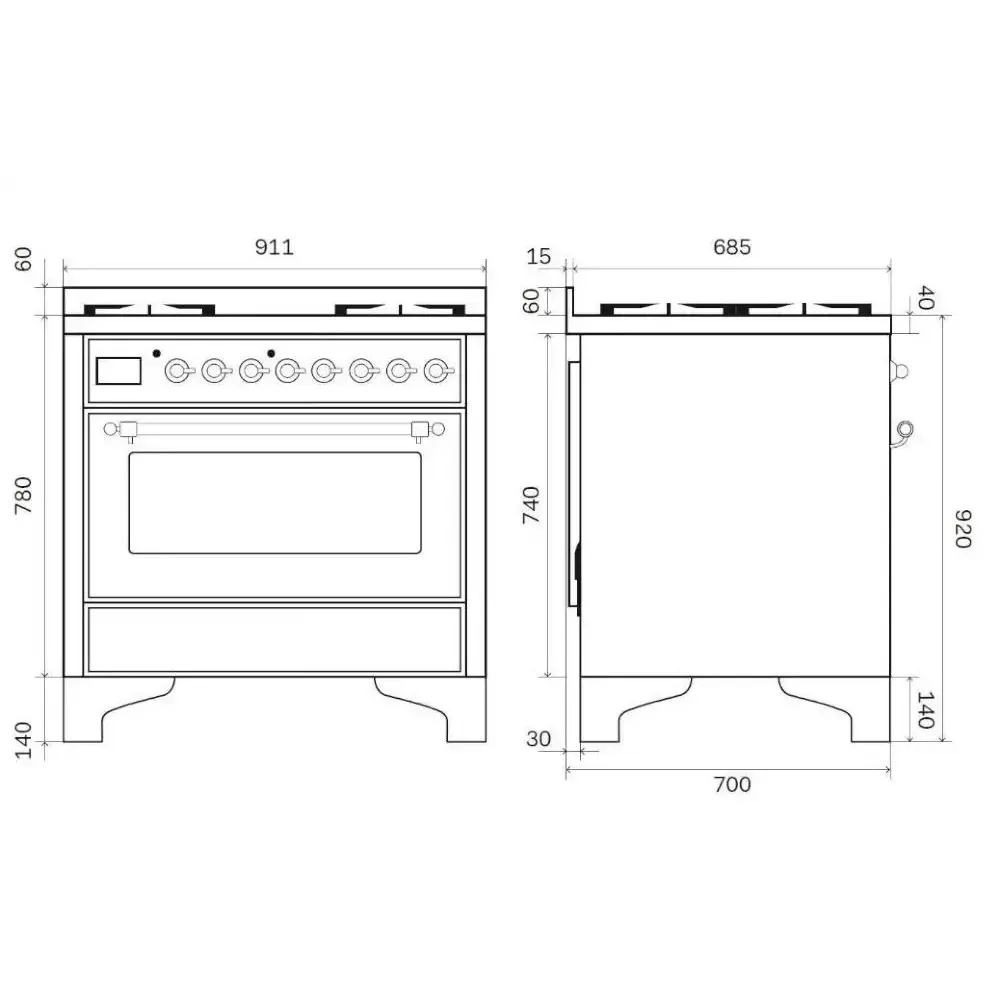 Cooking stove ILVE M09IDNE3