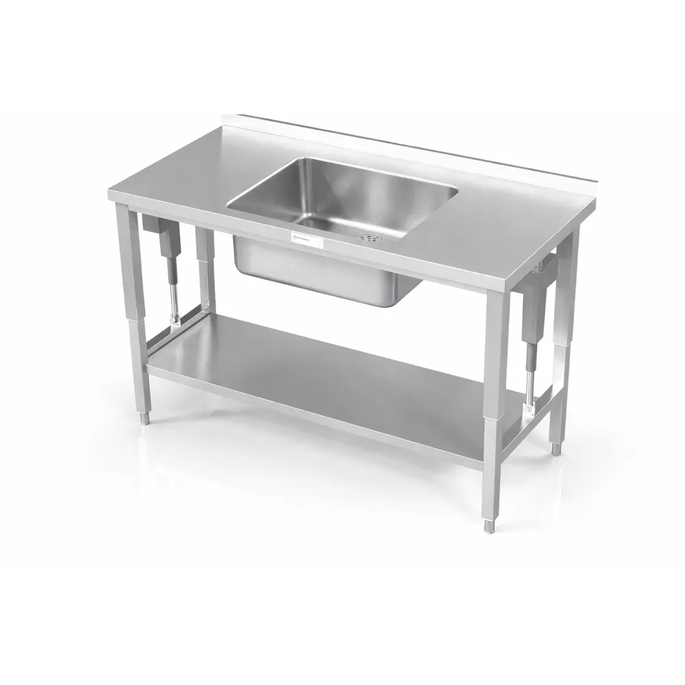 Metal table with adjustable top and sink Novameta BHS-IRRV-80/60/90