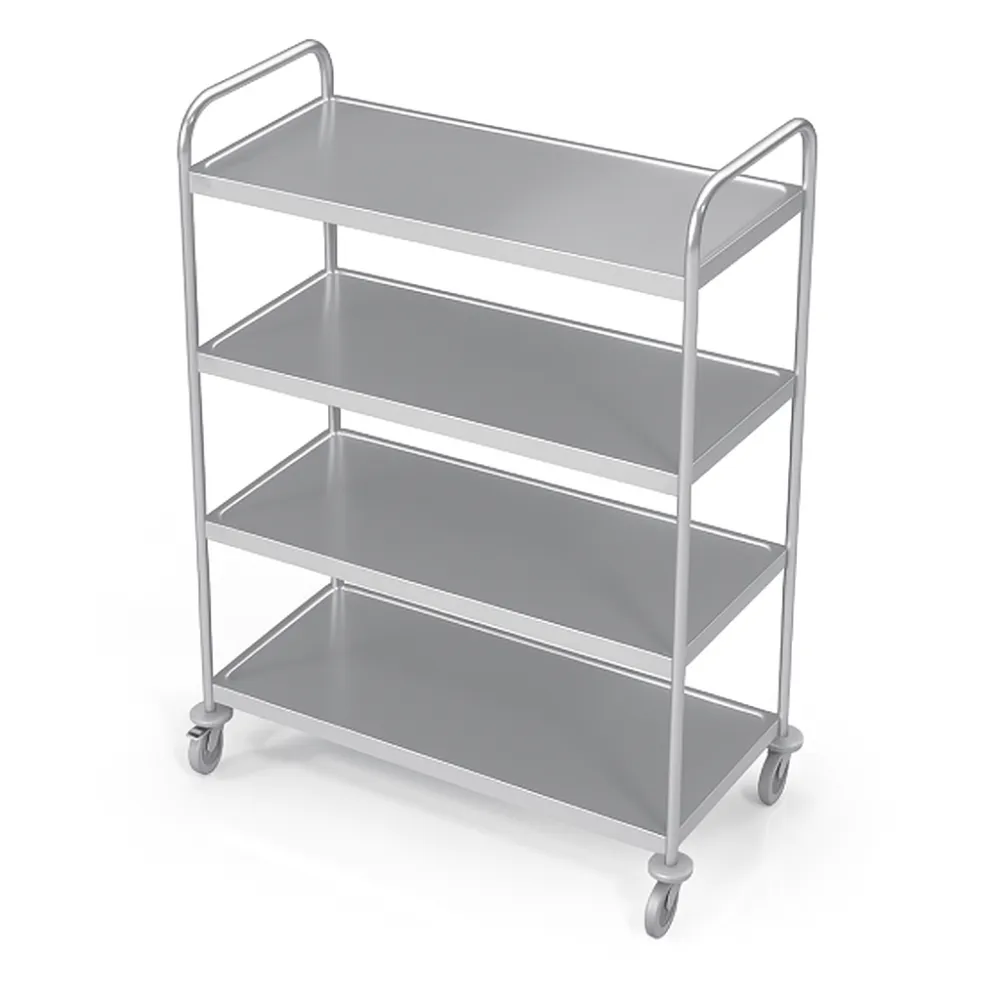 Stainless steel food transport trolley, 4 shelves Novameta VTS4-90/70/123