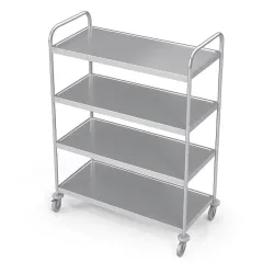 Stainless steel food transport trolley, 4 shelves Novameta BHS- VTS4-70/50/123