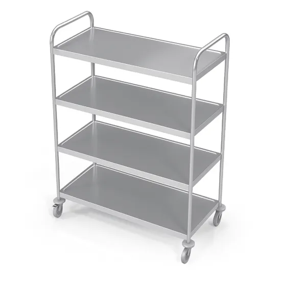 Stainless Steel Food Transport Trolley 4 Shelves