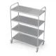 Stainless steel food transport trolley, 4 shelves Novameta VTS4-90/70/123
