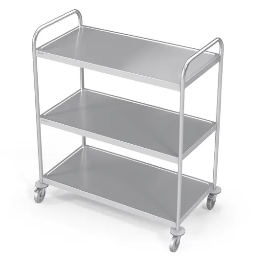 Stainless Steel Food Transport Trolley 3 Shelves