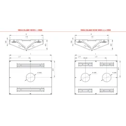 Central island ventilation hood with filters Novameta HNCA-140-140-48