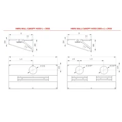Wall hood with filters Novameta HNPA-600-600-480