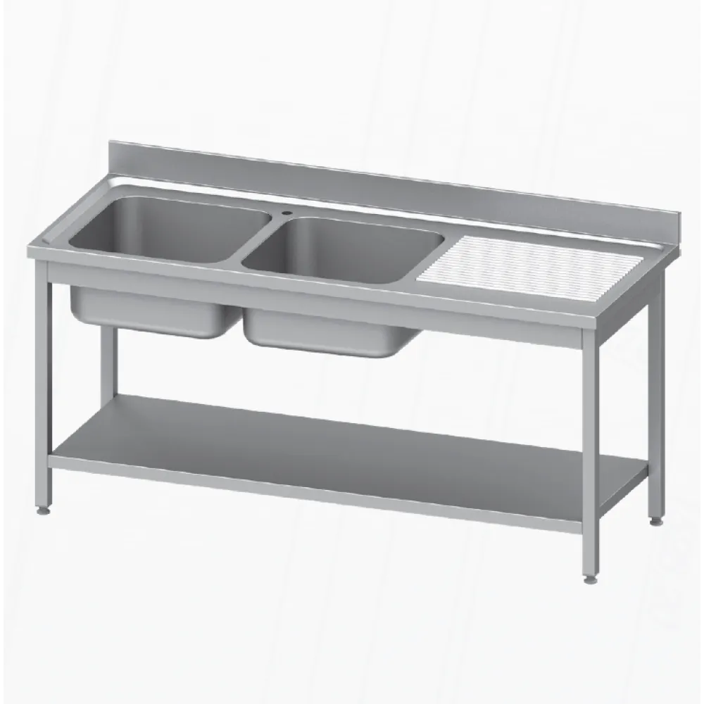 Easy-to-assemble table with 2 sinks GREDIL 954596140