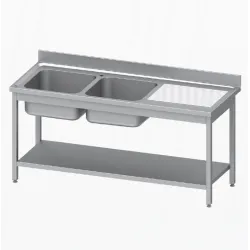 Easy-to-assemble table with 2 sinks GREDIL 954596140