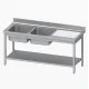 Easy-to-assemble table with 2 sinks GREDIL 954596140