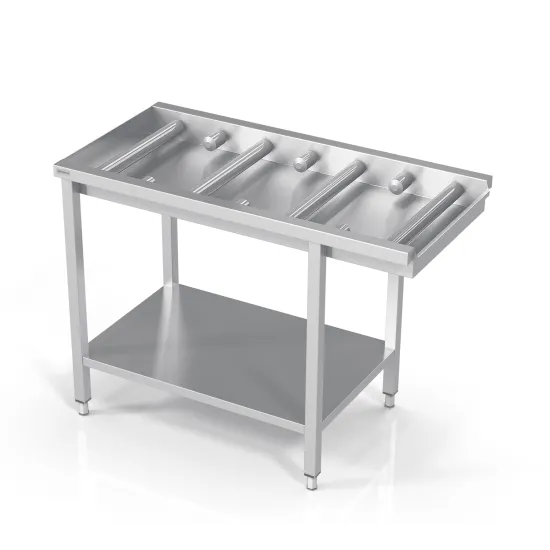 Table with Shelf, Large/Small Rollers