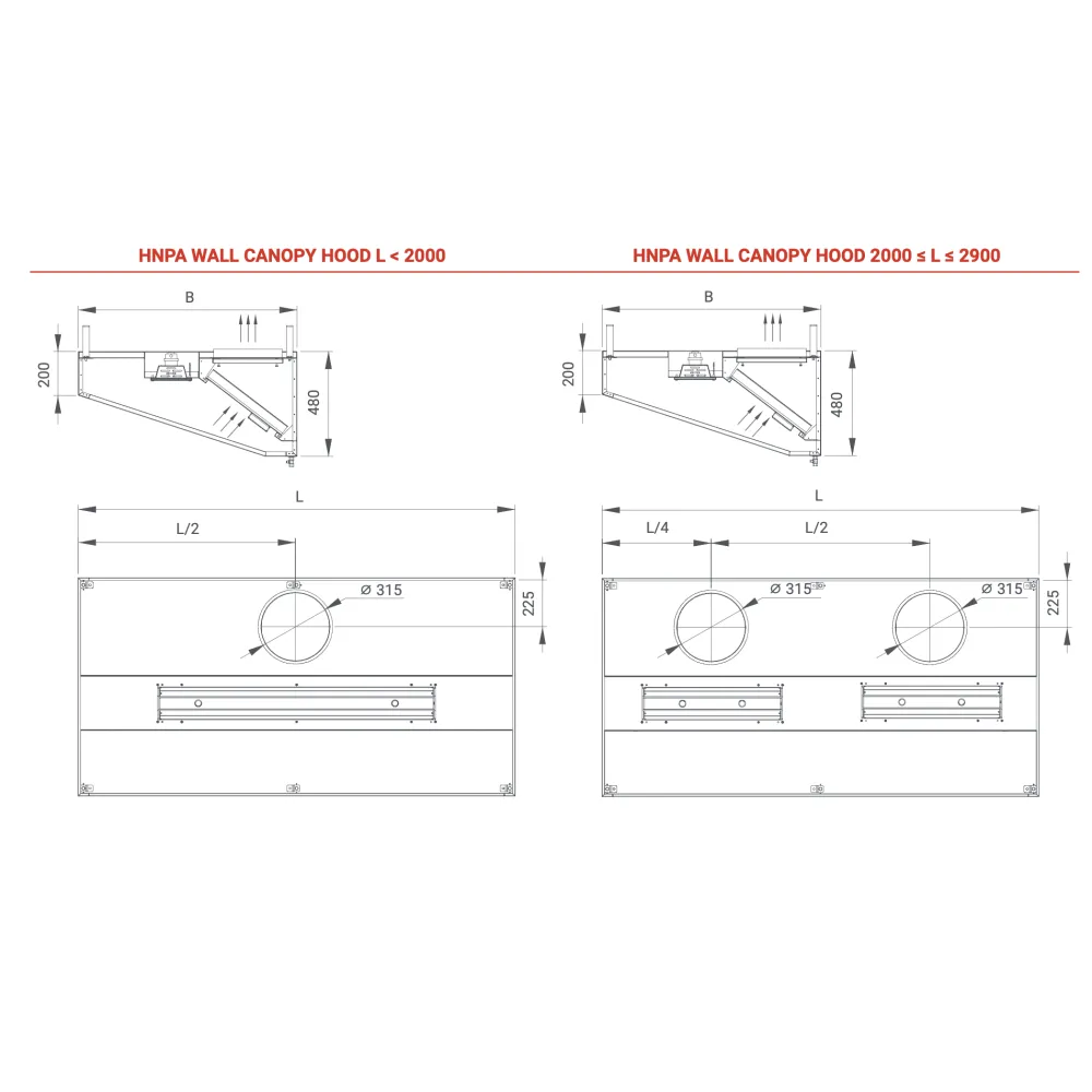 Custom cooker hood Novameta HNPA-Project