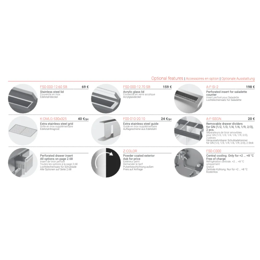 Saladette counter Novameta FS0-E101-94/70/90