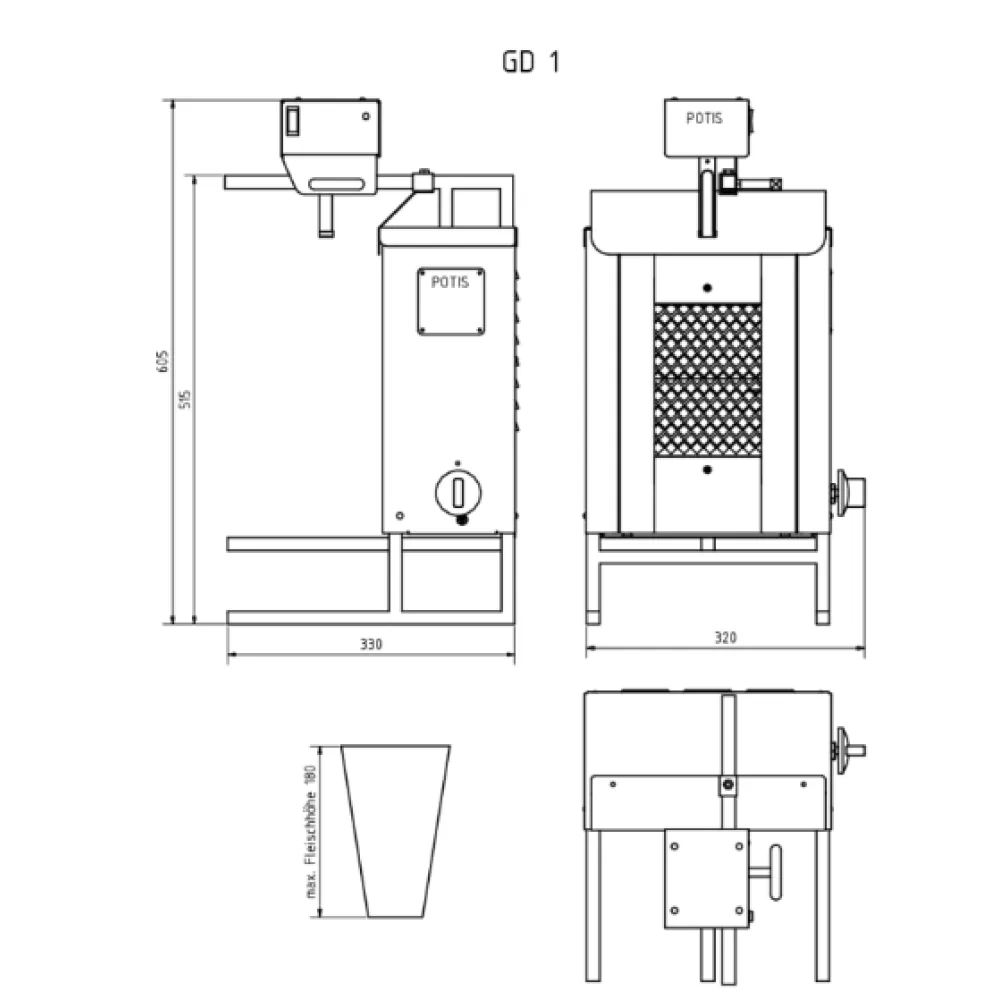 Gas gyros grill POTIS PG1102/ PG1103