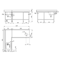 Dishwashing area furniture Novameta Projekts-TR-M-21