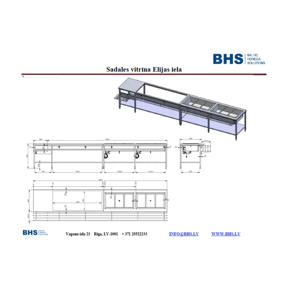Serving line project, made to order BHS-HoReCa NS-13-11-2019-1