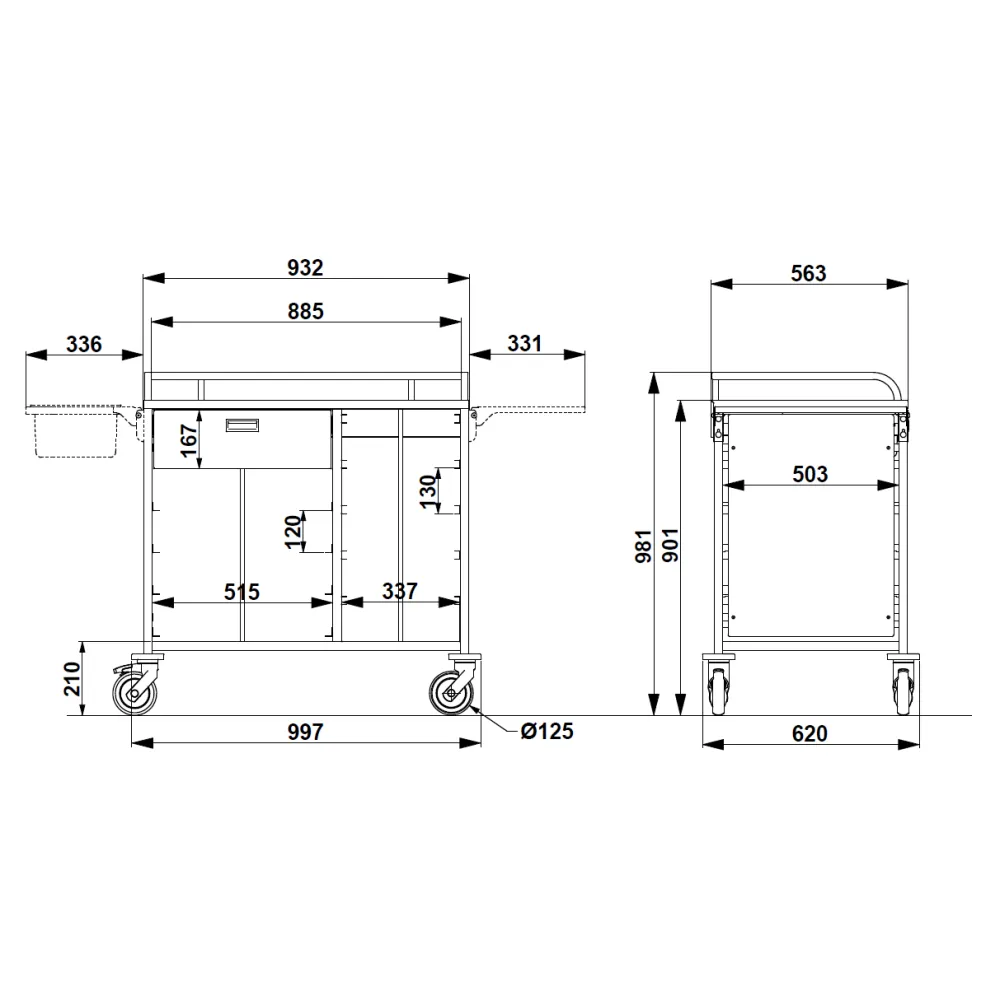 Serving and retail trolley ROCAM 042INCARE/A