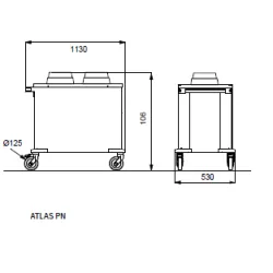 Plate storage, transport and warming trolley ROCAM 03800SOLL/PN-sea