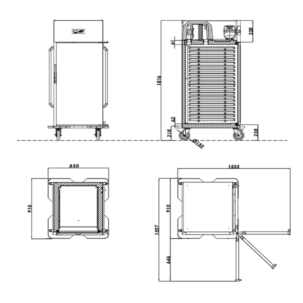 GN pan trolley ROCAM 039FR2/1C15