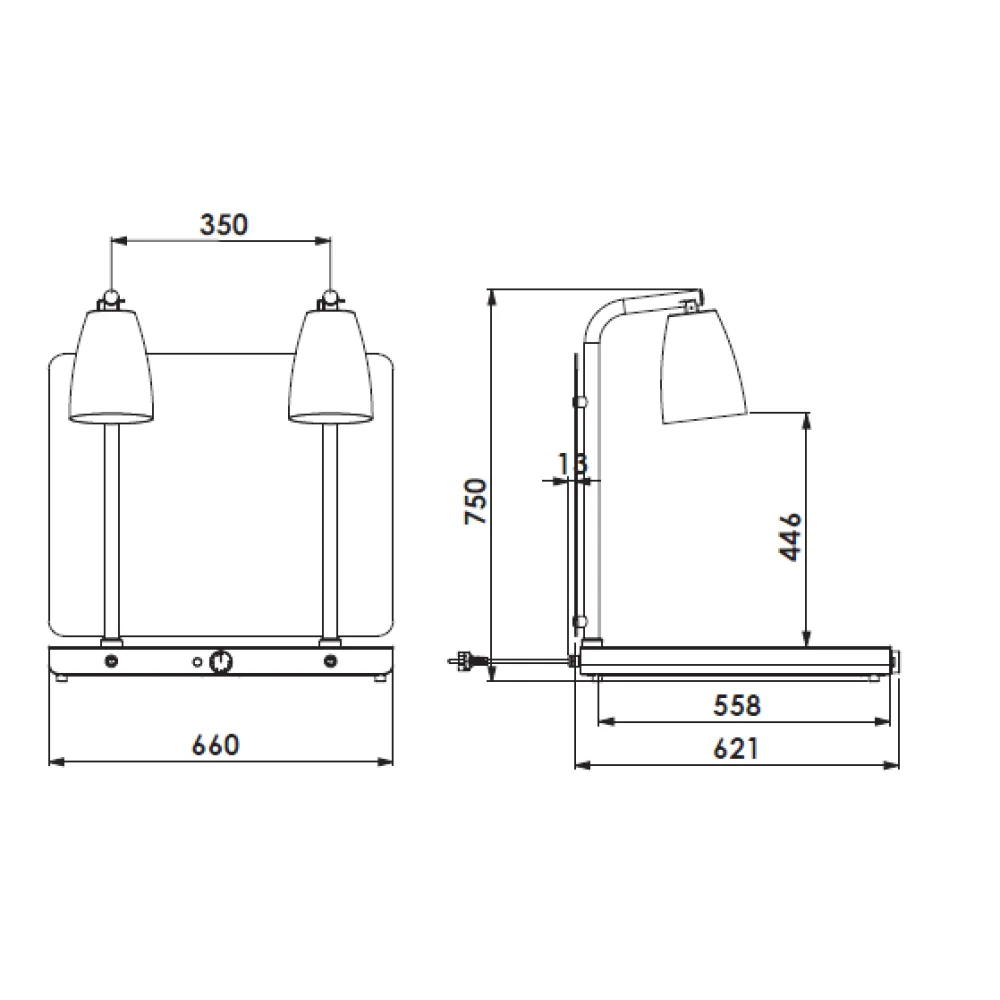 Food service area lamp ROCAM 034CRHEL2-1FXP1