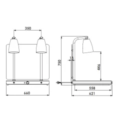 Food service area lamp ROCAM 034CRHEL2/1FXP2