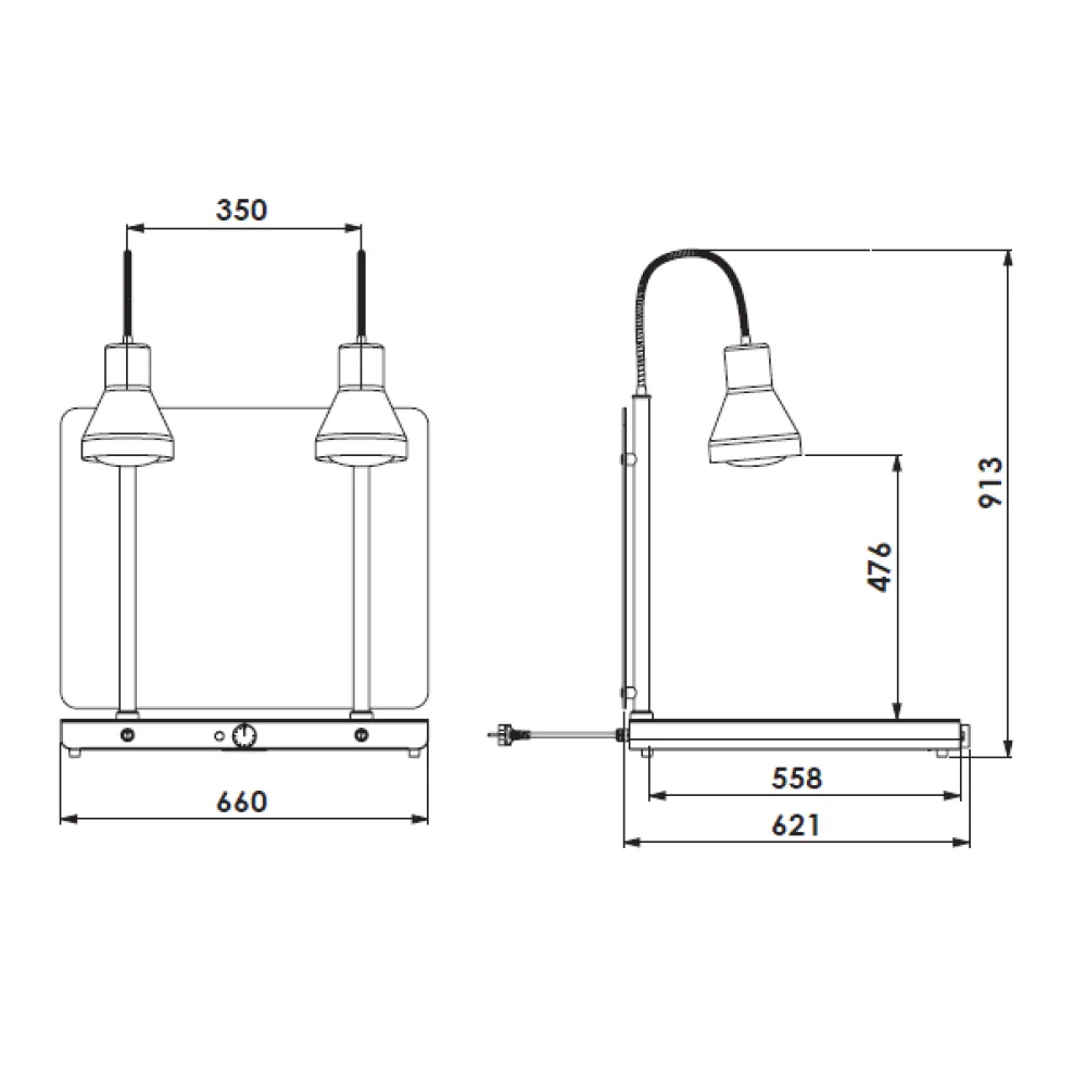 Food service area lamp ROCAM 034CRHEL2/1FLP2