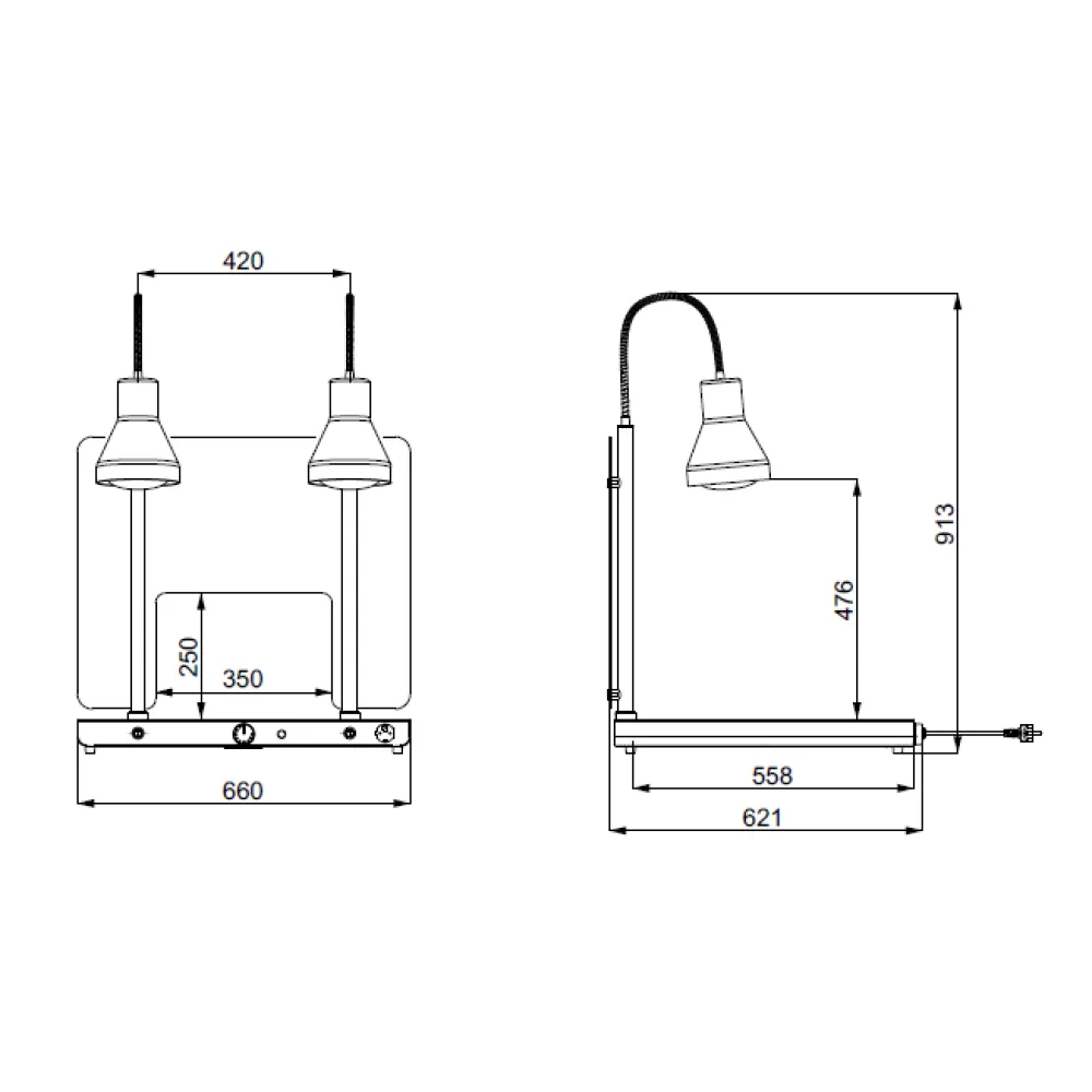 Food service area lamp ROCAM 034CRHEL2/1FLP2P